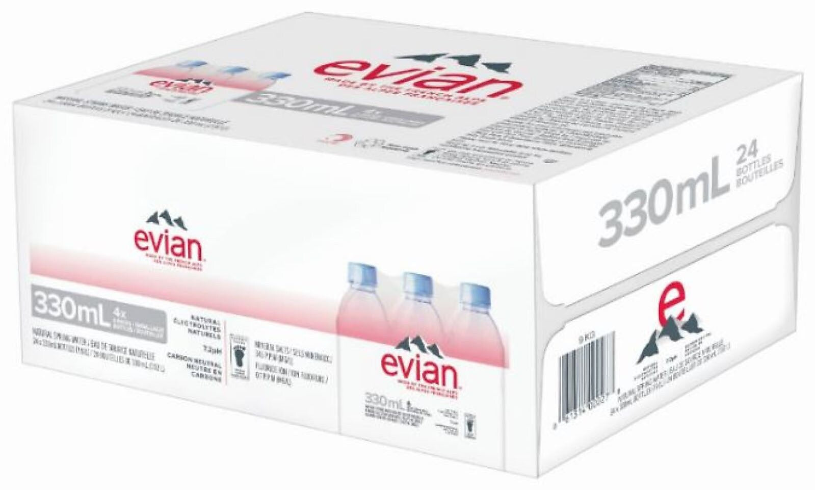 Evian Natural Spring Water, 11.2 oz., 24 Bottles/Carton (EVI11201)