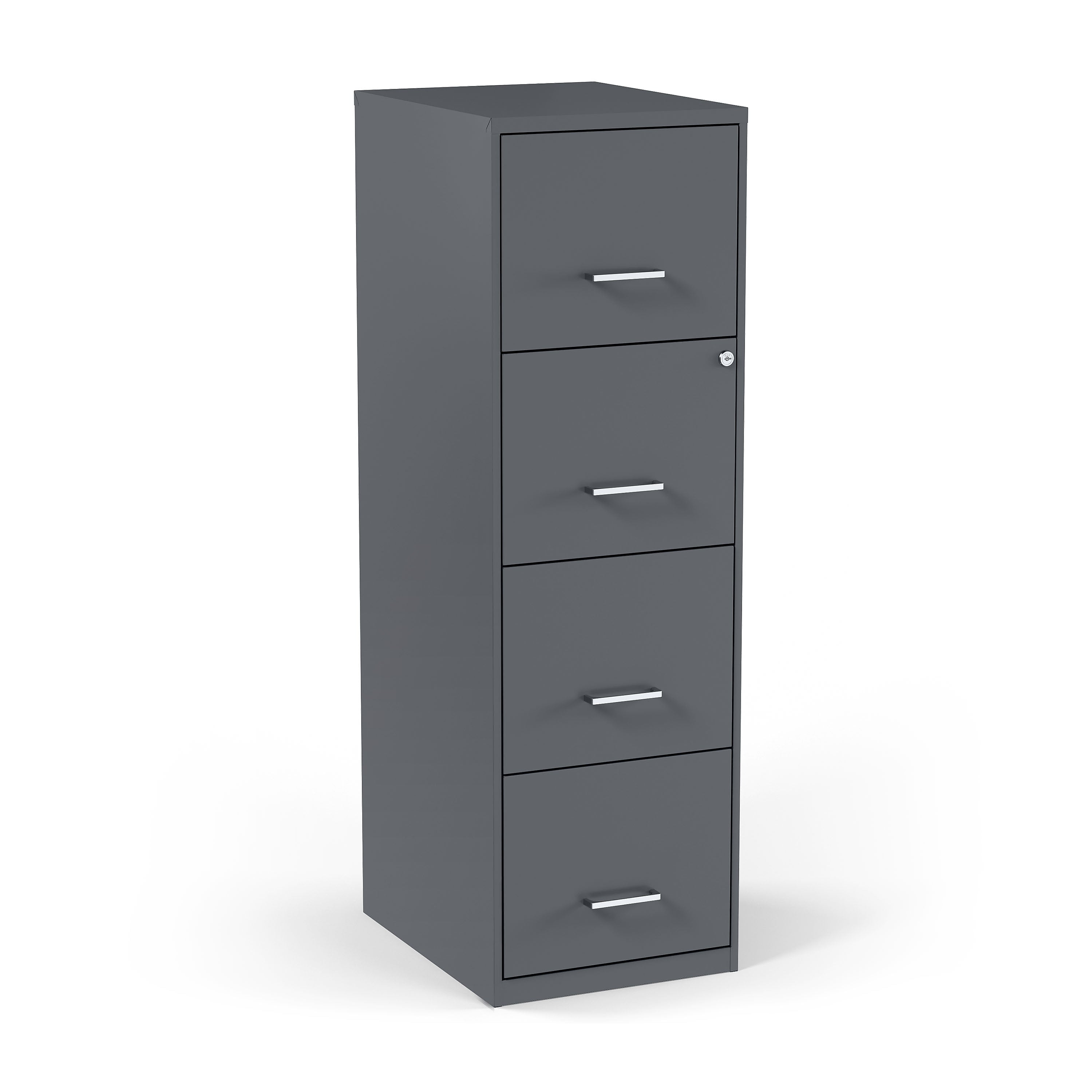 Staples 4-Drawer Vertical File Cabinet, Letter Size, Lockable, 47.2"H x 14.5"W x 18.9"D, Charcoal (ST52148-CC)