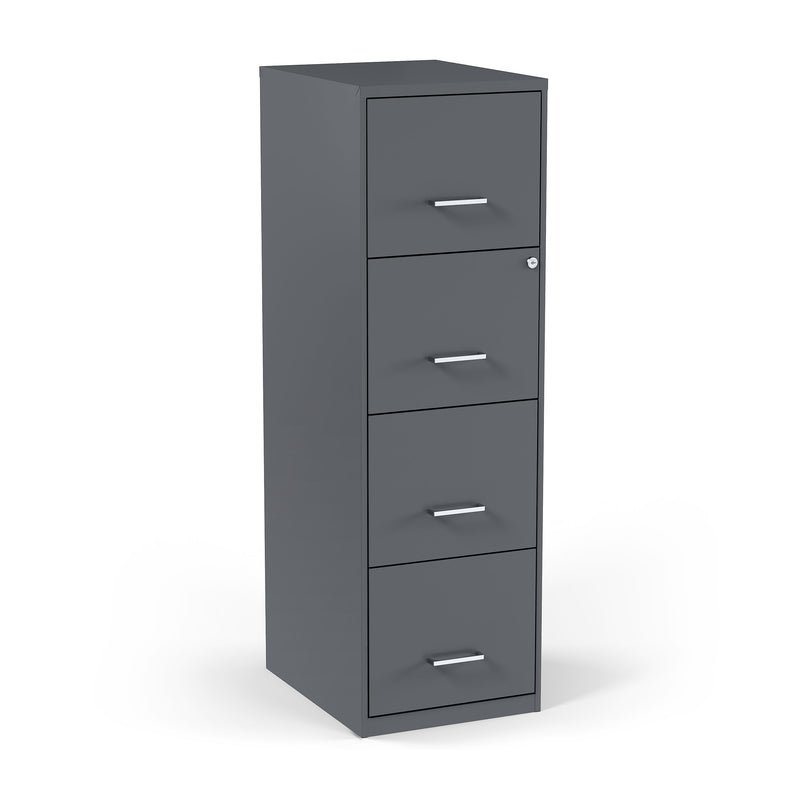 Staples 4-Drawer Vertical File Cabinet, Letter Size, Lockable, 47.2"H x 14.5"W x 18.9"D, Charcoal (ST52148-CC)
