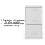 Staples 3-Drawer Vertical File Cabinet, Letter Size, Lockable, 26.9"H x 14.3"W x 18.9"D, White (ST52144-CC)