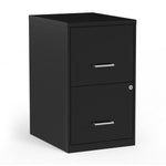 Staples 2-Drawer Vertical File Cabinet, Letter Size, Lockable, 24.1"H x 14.3"W x 18"D, Black (ST52149-CC)