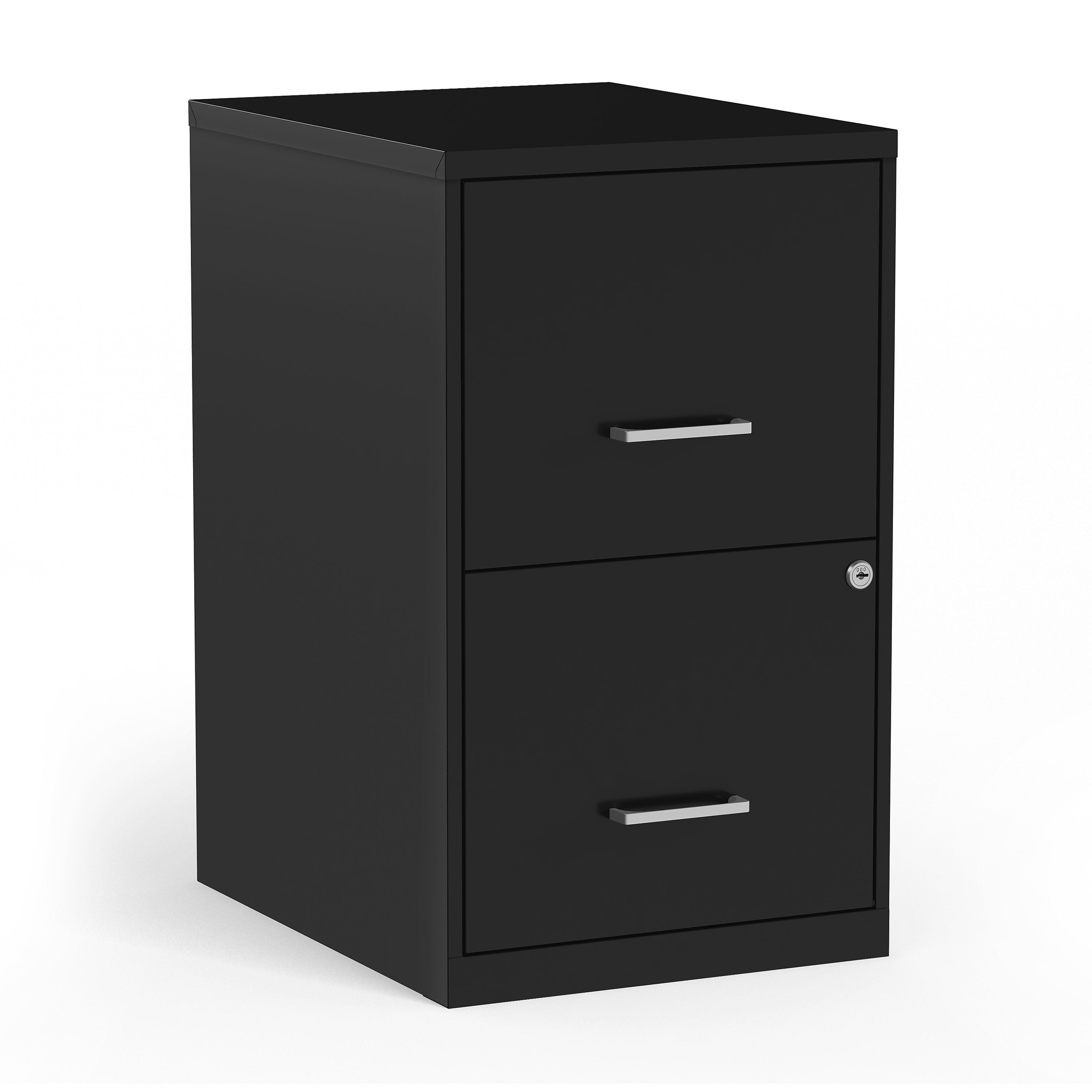 Staples 2-Drawer Vertical File Cabinet, Letter Size, Lockable, 24.1"H x 14.3"W x 18"D, Black (ST52149-CC)