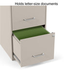 Staples 2-Drawer Vertical File Cabinet, Letter Size, Lockable, 24.1"H x 14.3"W x 18"D, Putty (ST52150-CC)