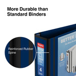 Staples 4" 3-Ring Better Binder, D-Ring, Blue (ST55816-CC)