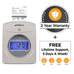 uPunch Electronic Calculating Bundle Punch Card Time Clock System, Gray/Beige (UB2000)