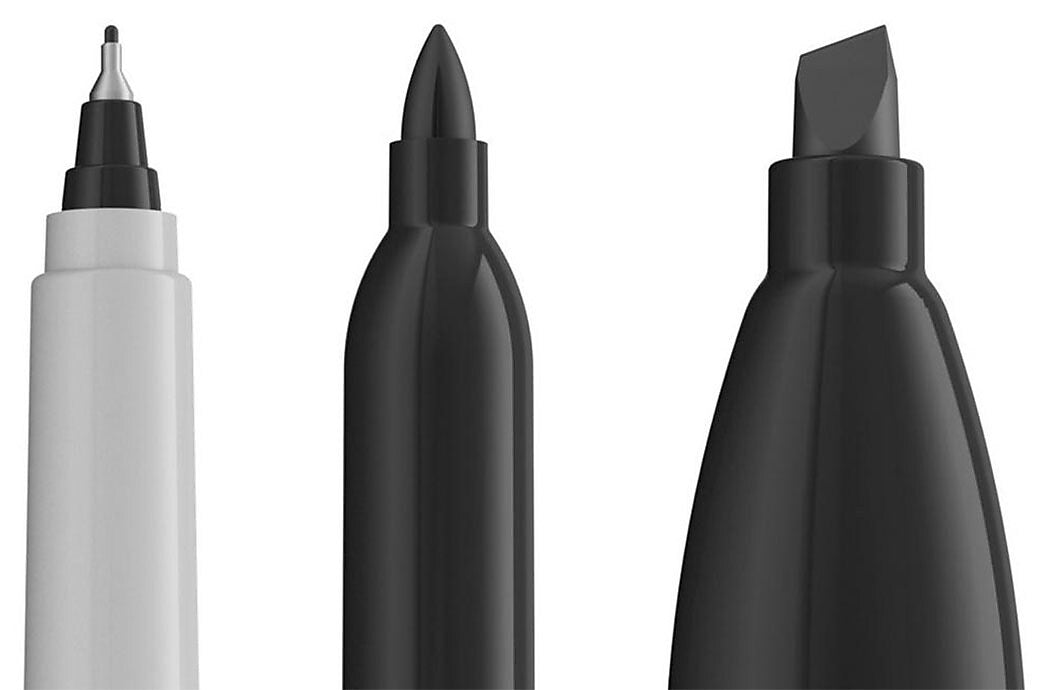Sharpie Variety Pack Permanent Markers, Assorted Tips, Black, 6/Pack (2135318)