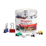 Staples Mini Binder Clips, 0.25" Capacity, Assorted Colors, 60 Clips/Pack (ST15347/15347)