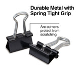 Staples Mini Binder Clips, 0.25" Capacity, Black, 144 Clips/Pack (ST15338/15338)
