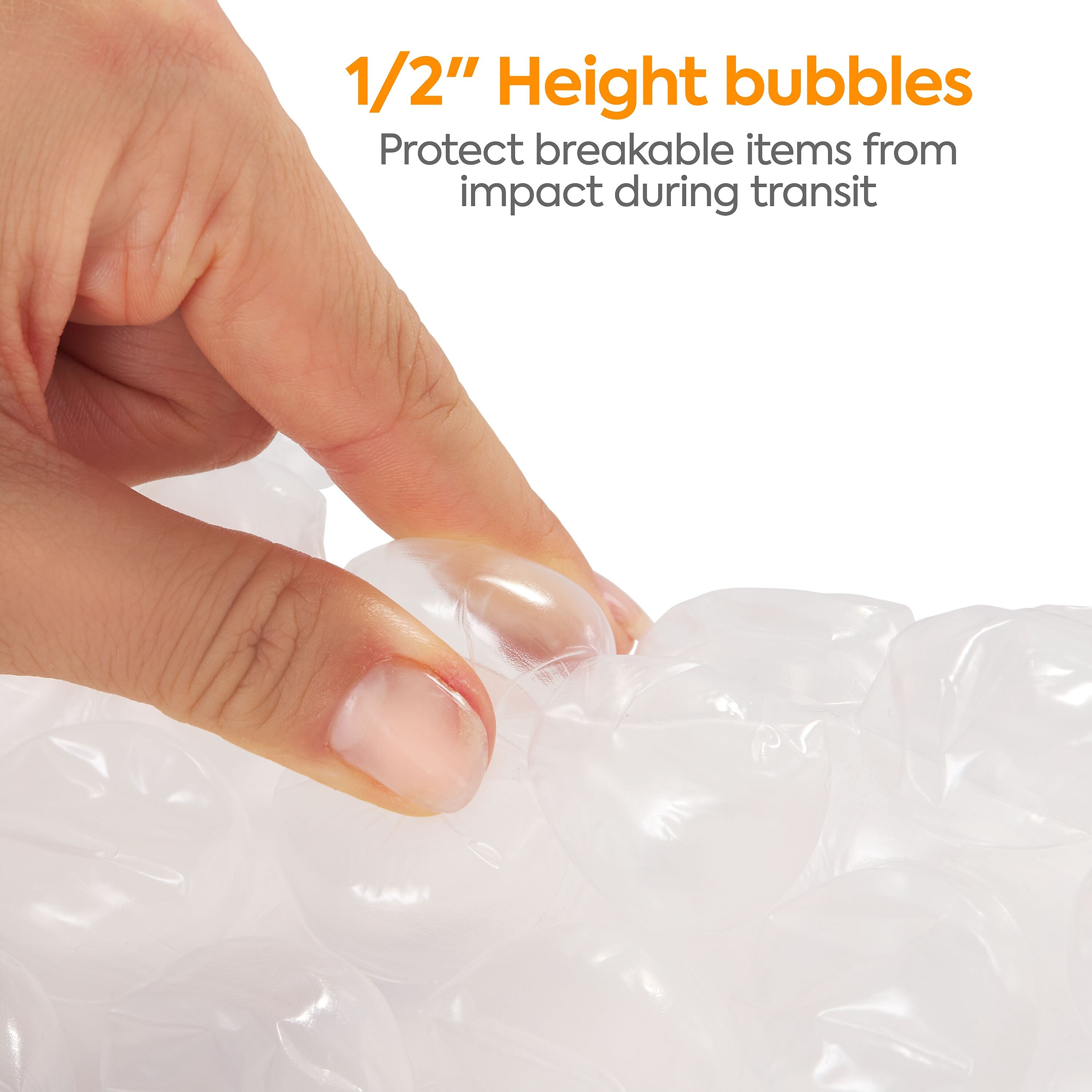 Staples 1/2" Bubble Roll, 12" x 65', Clear (4069422)