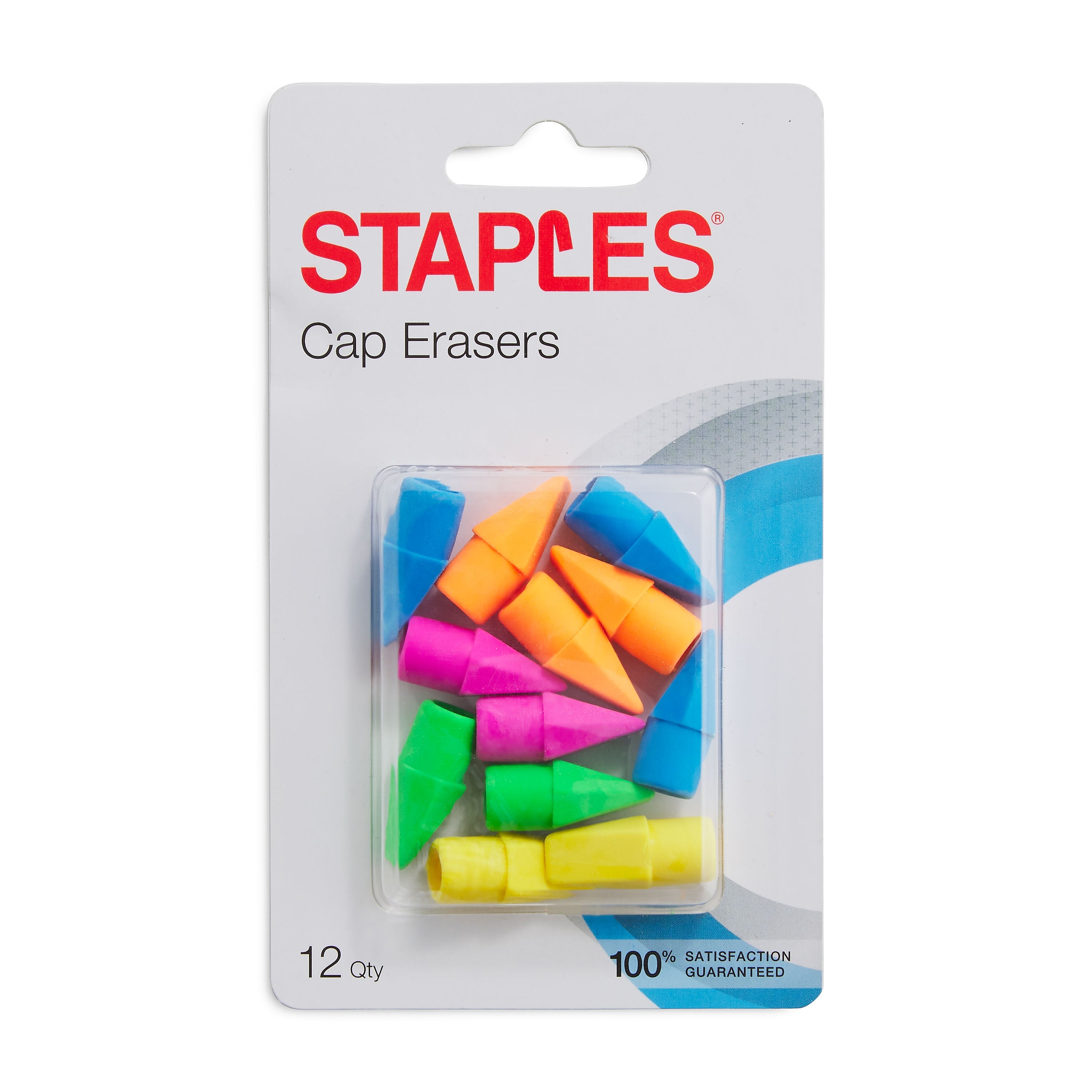Staples Eraser Caps, Assorted, 12/Pack (10432-CC)