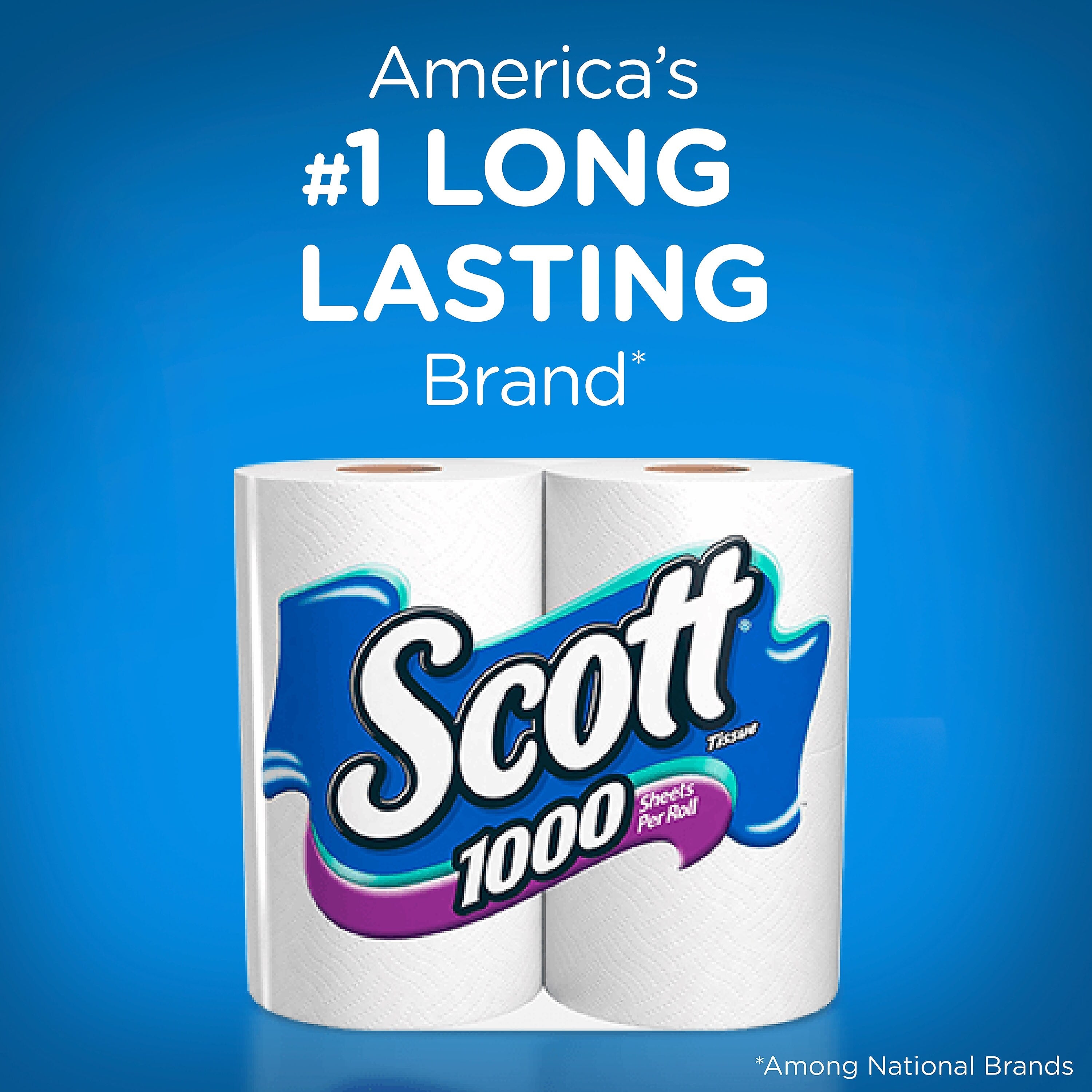 Scott Toilet Paper, 1-ply, White, 1000 Sheets/Roll, 20 Rolls/Case (49668)