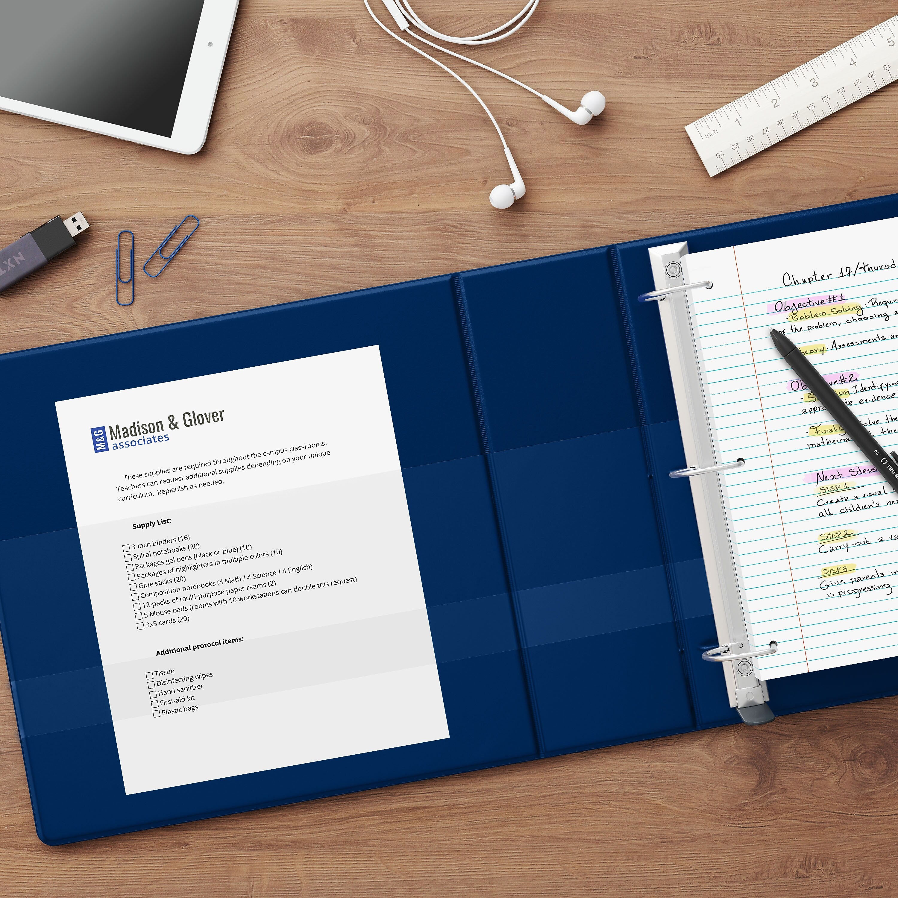 Staples Heavy Duty 1" 3-Ring View Binder, D-Ring, Blue (ST56268-CC)