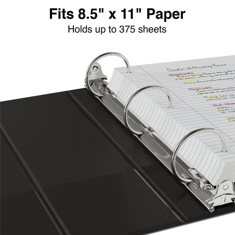 Staples 2" 3-Ring View Binders, Black, 12/Pack (23722/21689)