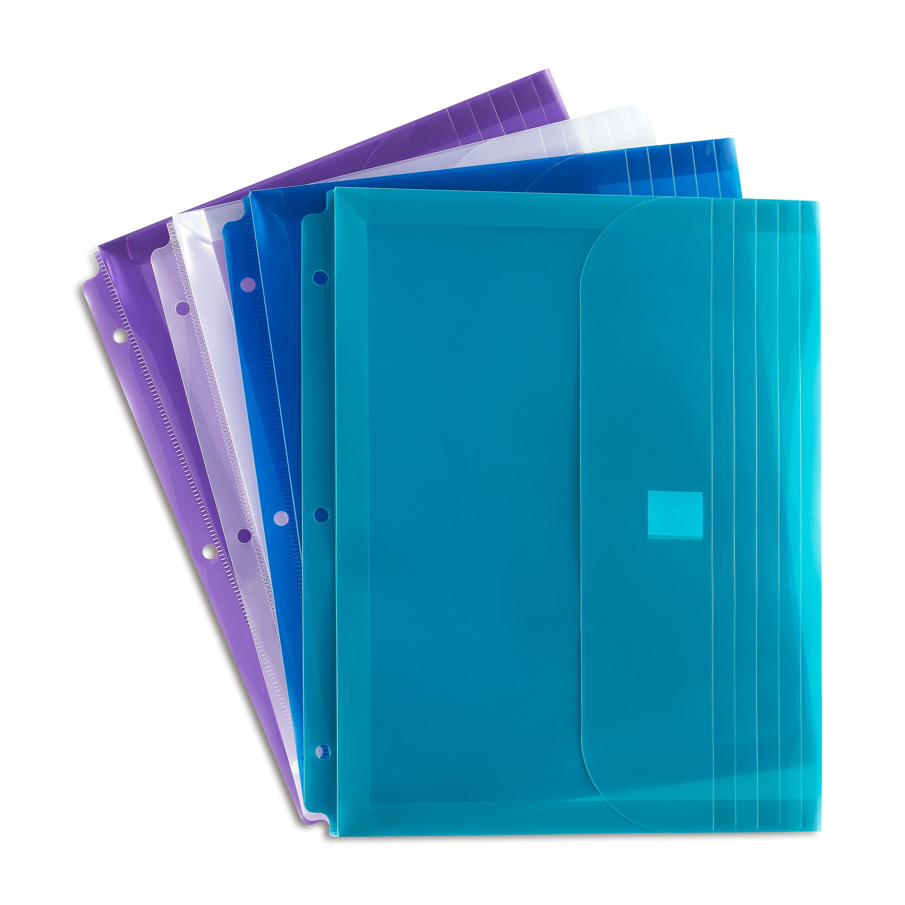 Staples® Binder Pocket, 3-Hole Punched, Assorted Colors (13742-CC)