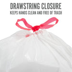 Perk™ 13 Gallon Kitchen Trash Bag, 28" x 24", Low Density, 0.9 mil, White, 120 Bags/Box, 3 Boxes/Carton (PK56750CT)