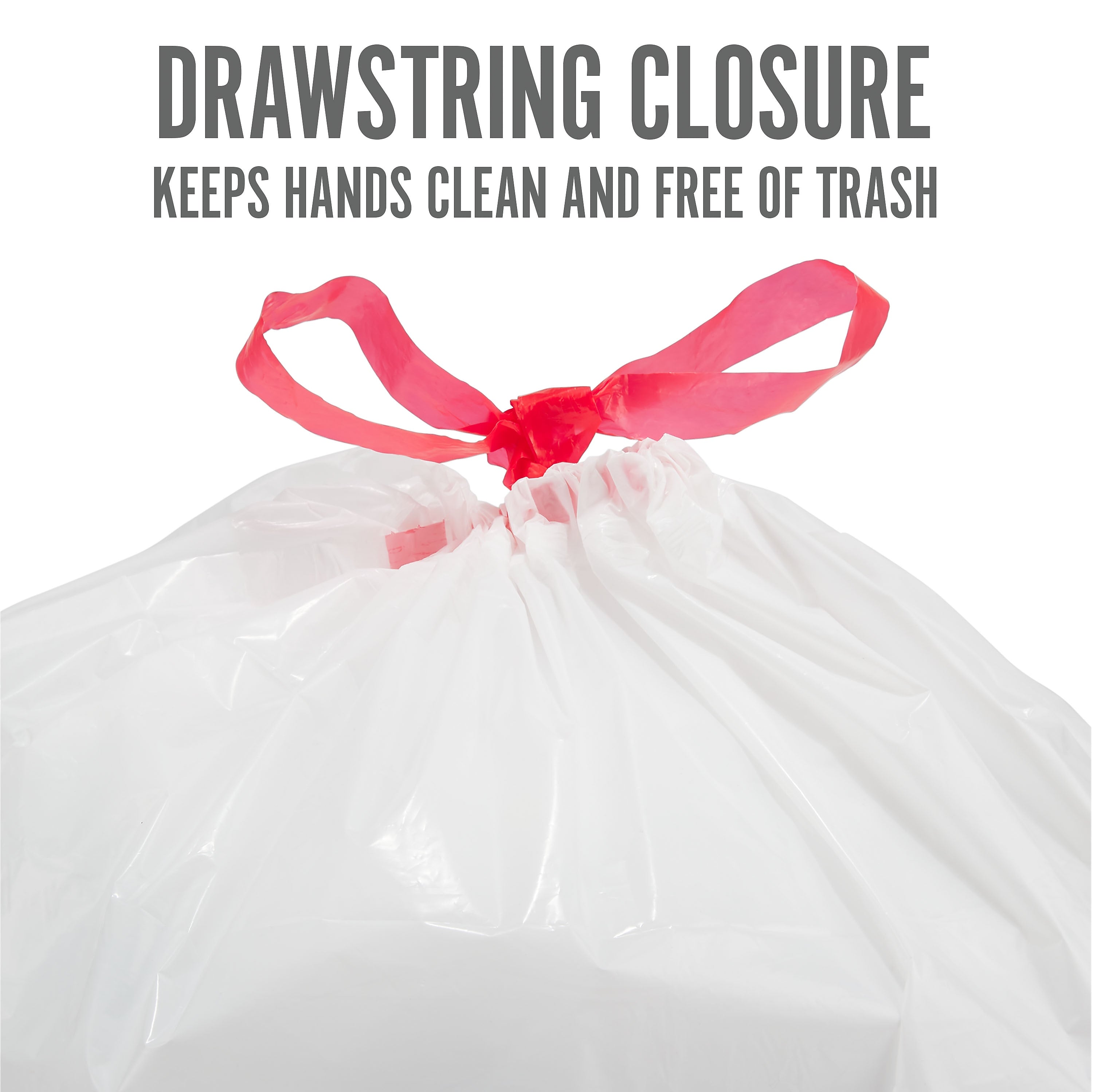 Perk™ 13 Gallon Kitchen Trash Bag, 28" x 24", Low Density, 0.9 mil, White, 120 Bags/Box, 3 Boxes/Carton (PK56750CT)