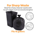 Coastwide Professional™ 12-16 Gallon Trash Bag, 24" x 31", Low Density, 1 mil, Black, 250 Bags/Box (CW21760)