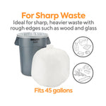 Coastwide Professional™ 40-45 Gallon Trash Bag, 40" x 46", Low Density, 1.5 mil, Clear, 100 Bags/Box (CW50714)