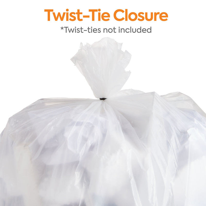 Coastwide Professional™ 4 Gallon Trash Bag, 17" x 17", Low Density, 0.35 mil, Clear, 1000 Bags/Box (CW22236)