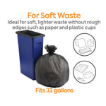 Coastwide Professional™ 30-33 Gallon Trash Bag, 33" x 40", High Density, 22 mic, Black, 200 Bags/Box (CW17969)