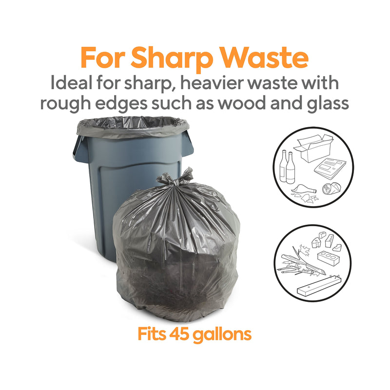 Coastwide Professional™ 40-45 Gallon Trash Bag, 39" x 47", Low Density, 1.7 mil, Silver, 50 Bags/Box (CW18189)