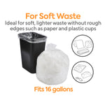 Coastwide Professional™ AccuFit 16 Gallon Trash Bag, 24" x 33", High Density, 6 mic, Natural, 1000 Bags/Box (CW18196)