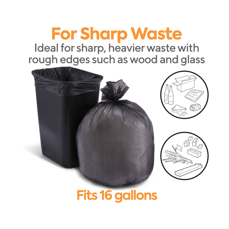 Coastwide Professional™ 12-16 Gallon Trash Bag, 24" x 32", Low Density, 0.35 mil, Black, 1000 Bags/Box  (CW19245)