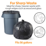 Coastwide Professional™ 50-56 Gallon Trash Bag, 43" x 47", Low Density, 1.8 mil, Black, 100 Bags/Box (CW18209)