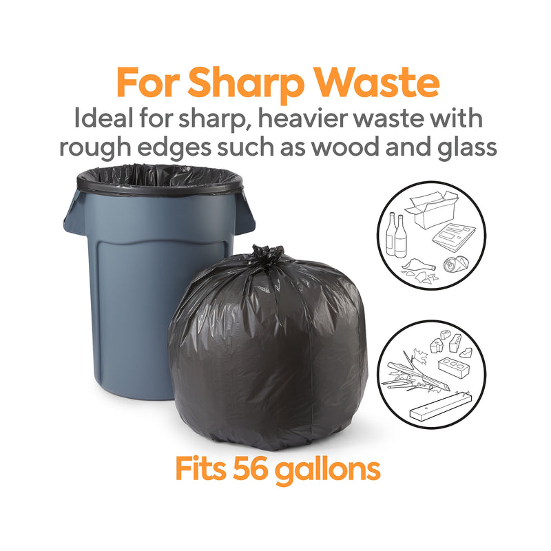 Coastwide Professional™ 50-56 Gallon Trash Bag, 43" x 48", Low Density, 0.95 mil, Black, 100 Bags/Box (CW18194)