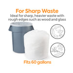 Coastwide Professional™ 55-60 Gallon Trash Bag, 38" x 58", Low Density, 0.74 mil, White, 100 Bags/Box (CW18187)