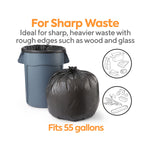 Coastwide Professional™ AccuFit 55 Gallon Trash Bag, 40" x 53", Low Density, 1.3 mil, Black, 100 Bags/Box (CW22753)