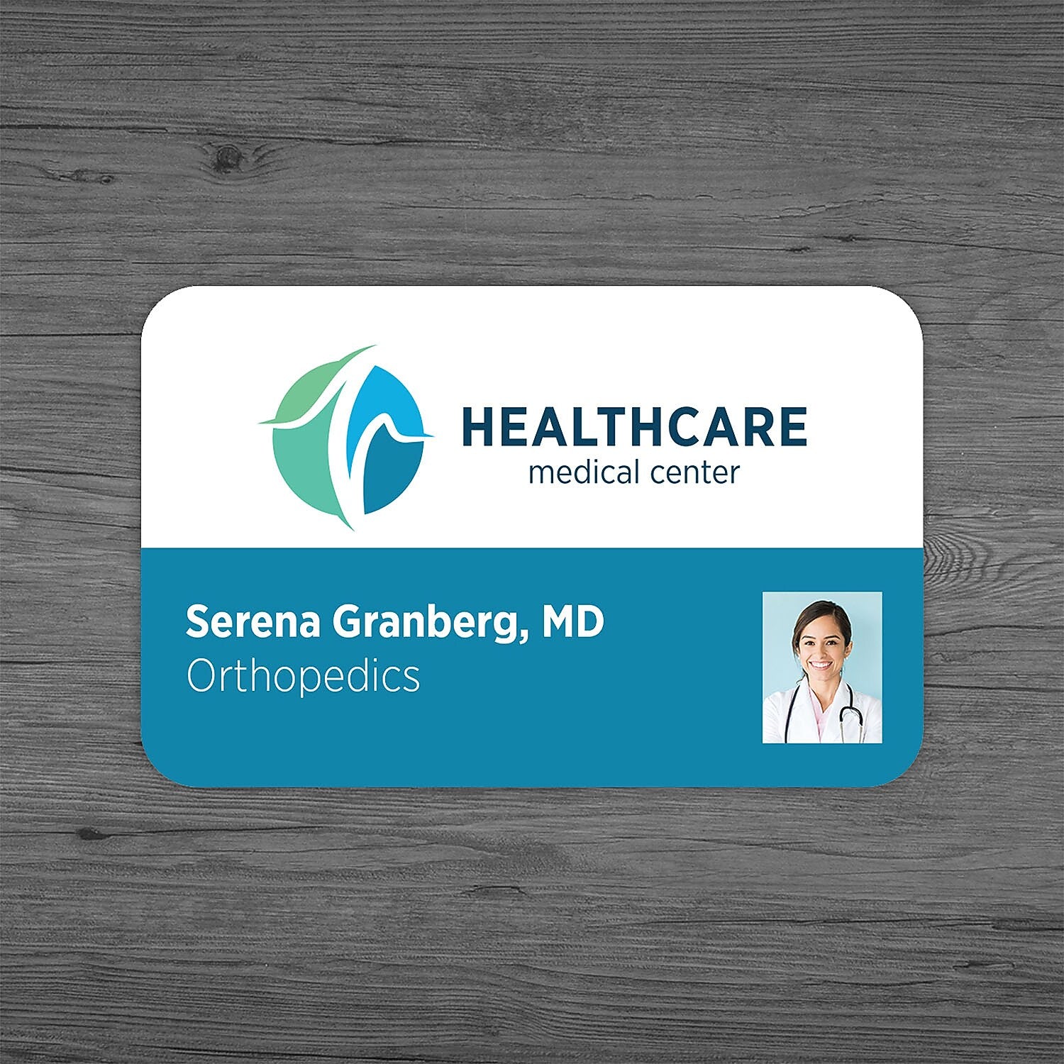 Full Color I.D. Badge, Horizontal, Single Sided, No Slot, 2 1/8 " x 3 3/8"