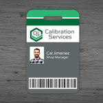 Full Color I.D. Badge, Vertical, Single Sided, With Slot, 3 3/8" X 2 1/8"