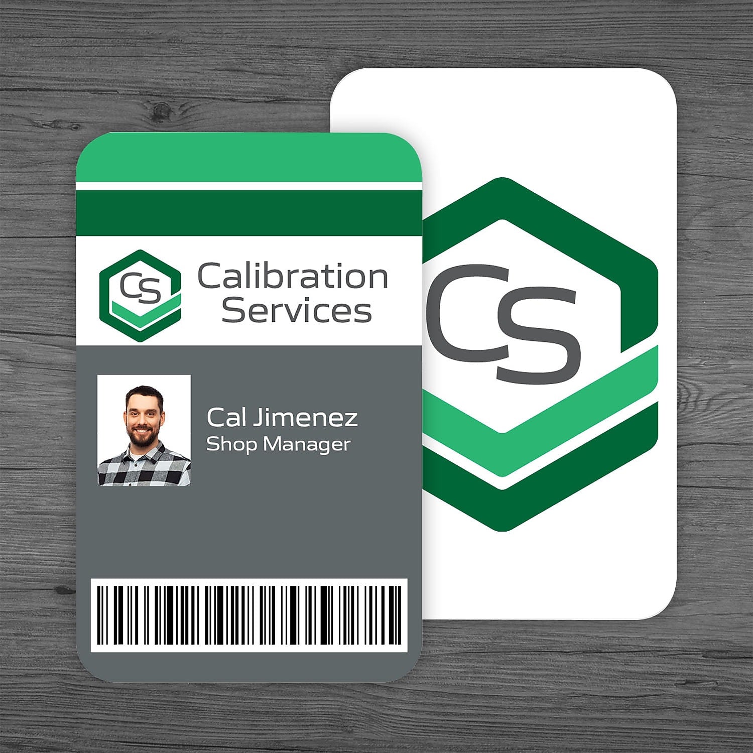 Full Color I.D. Badge, Vertical, Double Sided, No Slot,3 3/8" X 2 1/8"