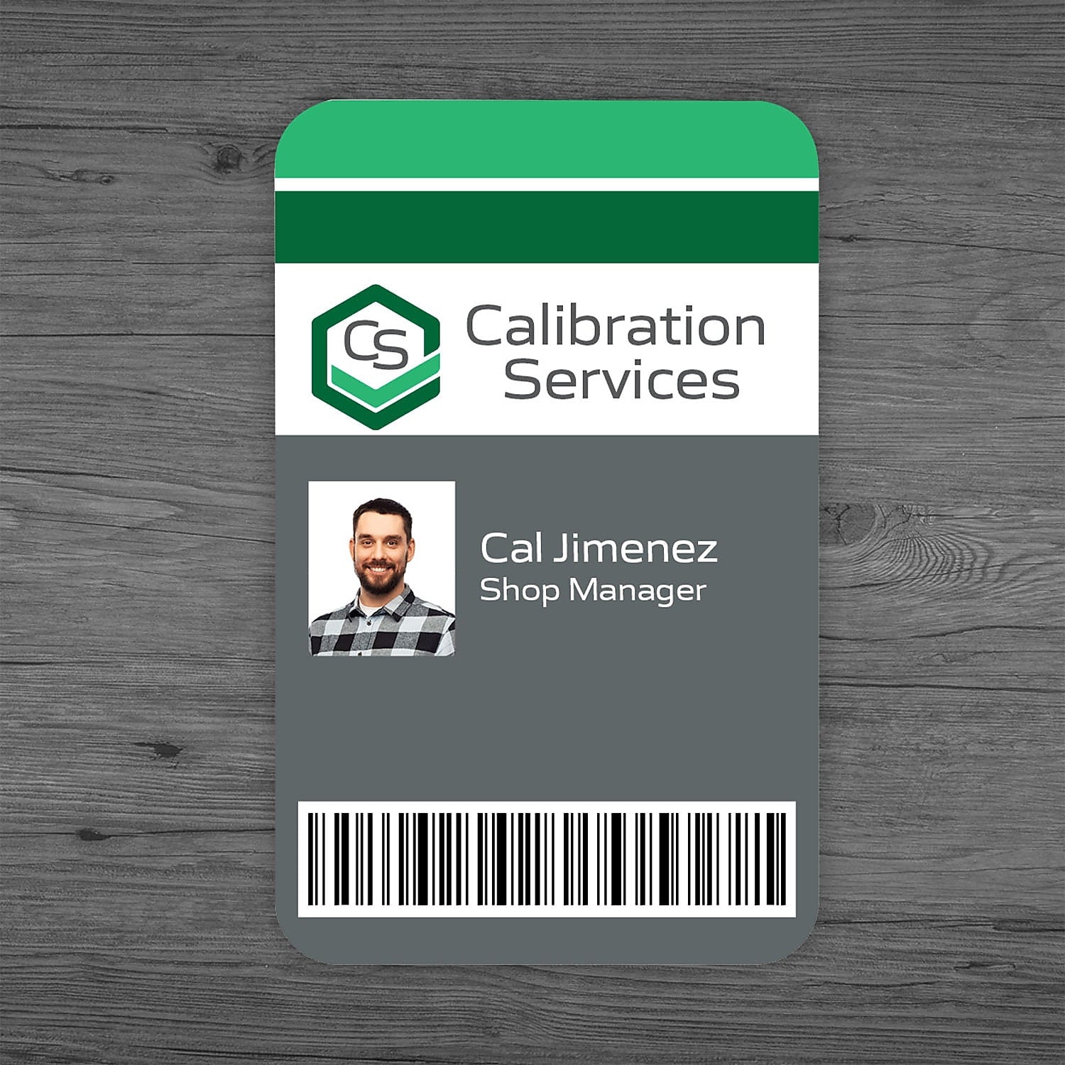 Full Color I.D. Badge, Vertical, Single Sided, No Slot, 3 3/8" X 2 1/8"