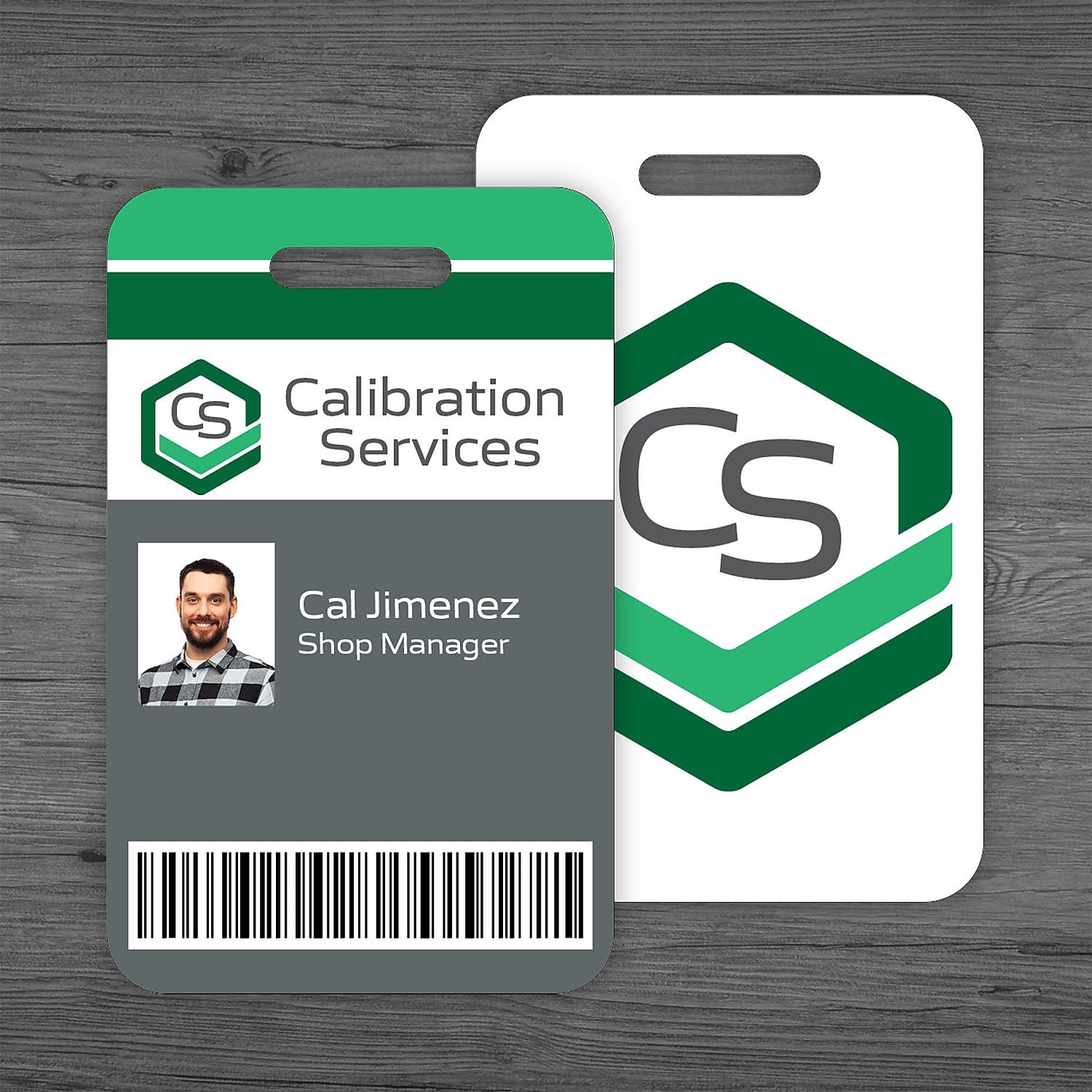 Full Color I.D. Badge, Vertical, Double Sided, With Slot, 3 3/8" X 2 1/8 "