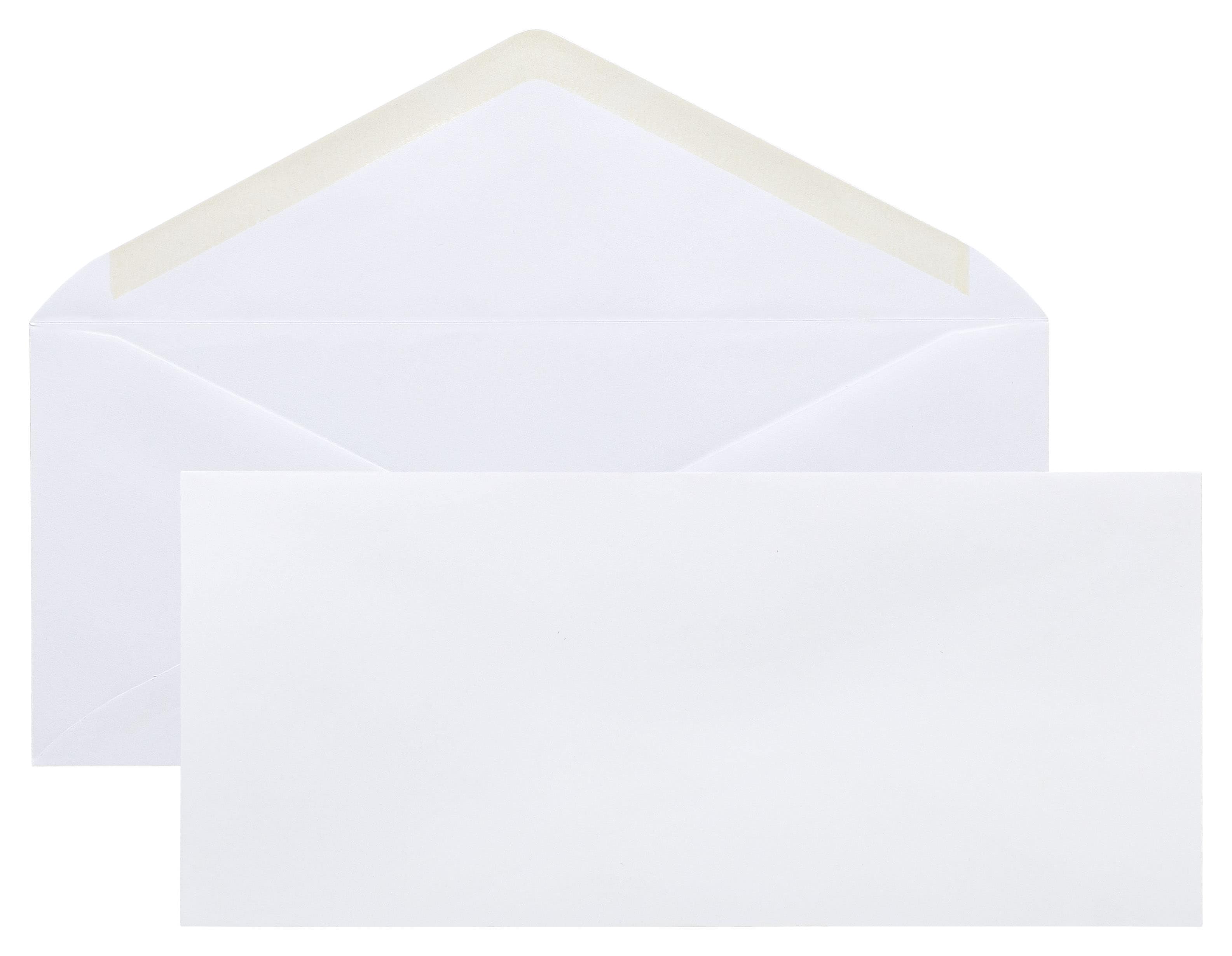 Quill Brand Gummed #10 Business Envelope, 4-1/8" x 9-1/2", White Wove, 500/Box (WW10ES)