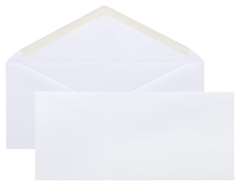 Quill Brand Gummed #10 Business Envelope, 4-1/8" x 9-1/2", White Wove, 500/Box (WW10ES)