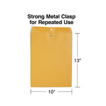 Staples Clasp & Moistenable Glue Kraft Catalog Envelopes, 10"L x 13"H, Brown, 250/Box (487494/17243)