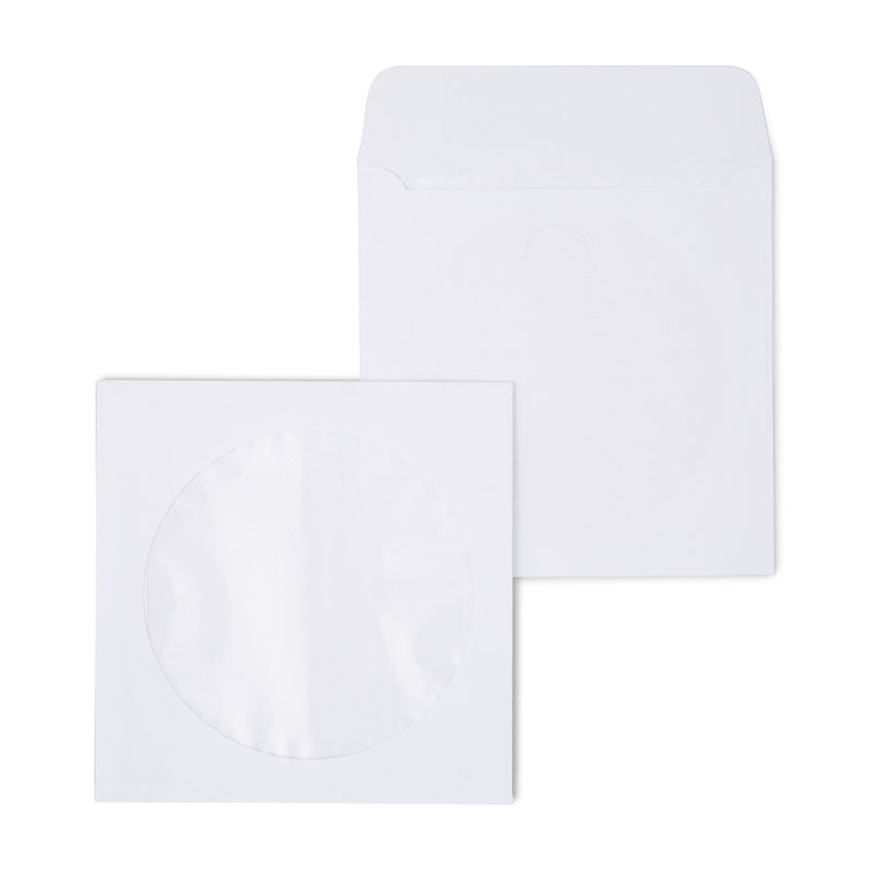 Staples Open End CD/DVD Envelopes, 5" x 5", White, 50/Box (12257)