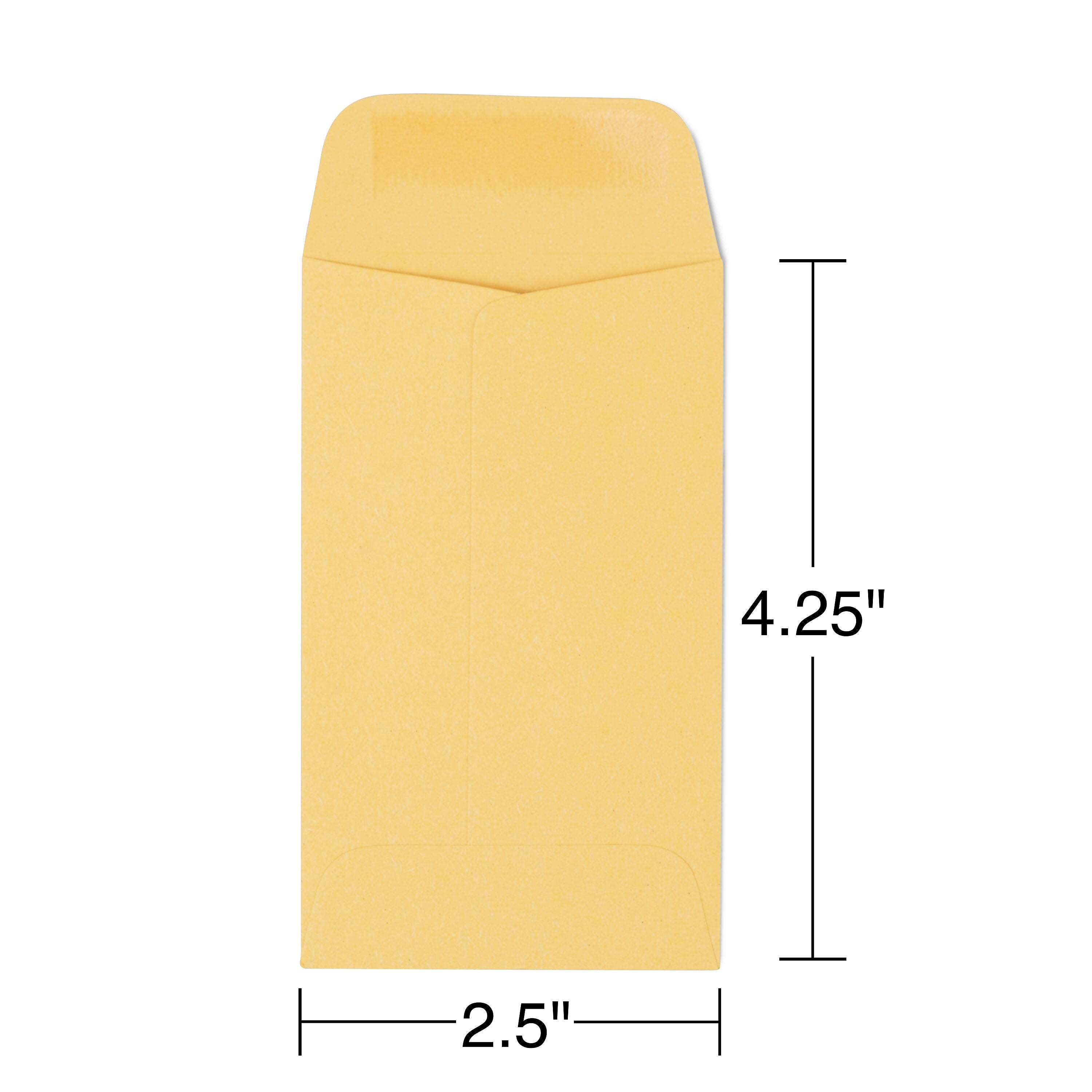Staples Kraft #3 Coin Envelope, 2 1/2 x 4 1/4, Brown, 500/Box (ST19847-CC)