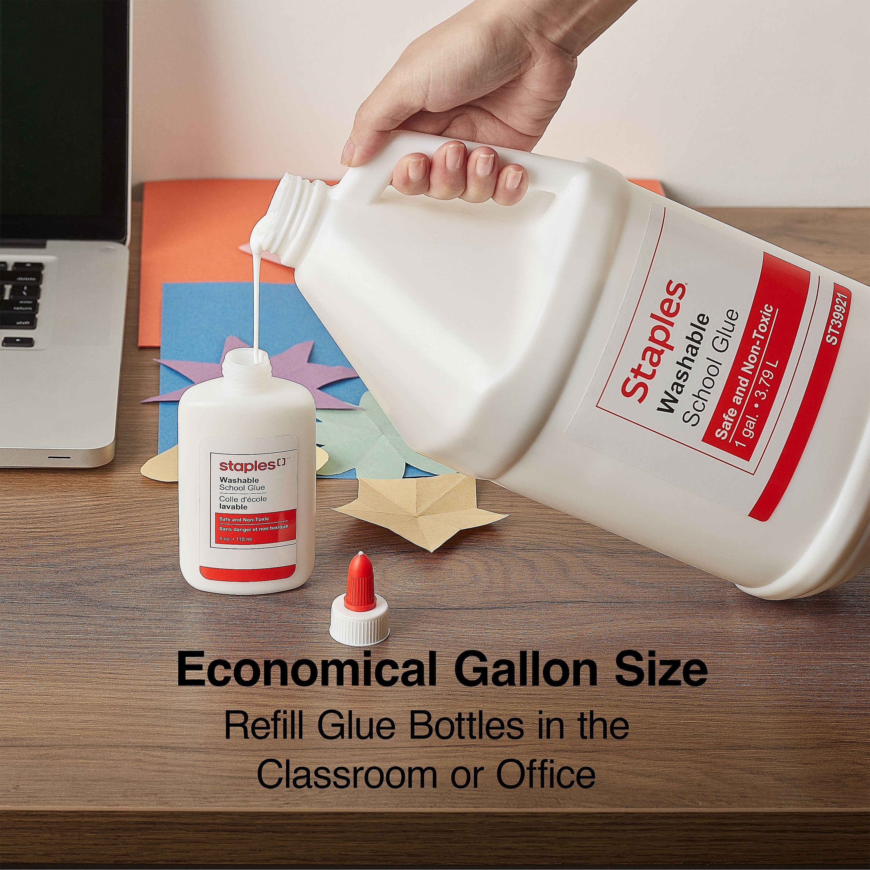 Staples Washable Liquid School Glue, 128 oz., White (ST39921/39921)