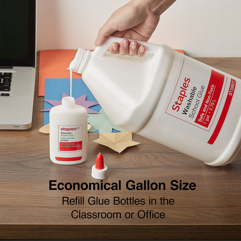 Staples Washable Liquid School Glue, 128 oz., White (ST39921/39921)