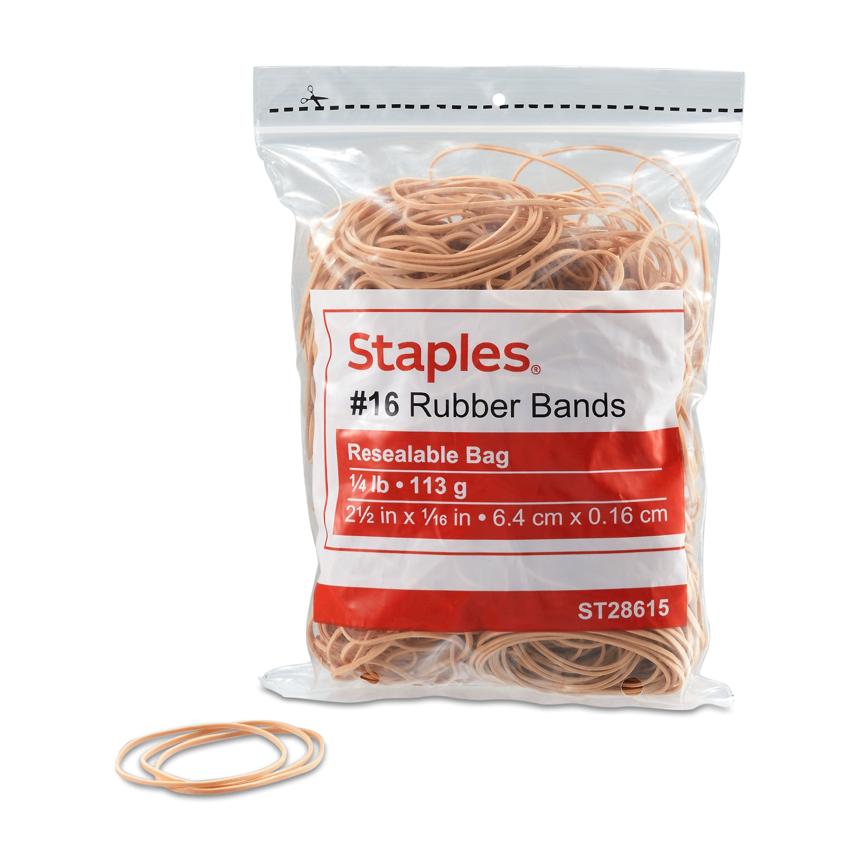 Staples Economy #16 Rubber Bands, 2-1/2" x 1/16", 500/Pack (28615-CC)