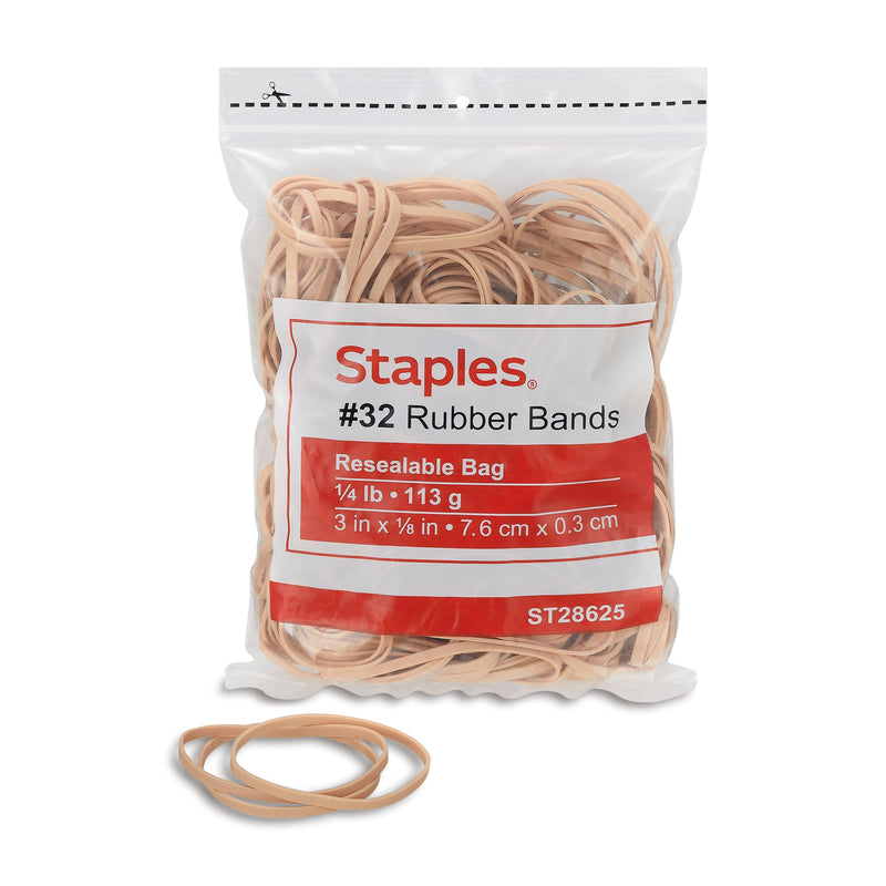 Staples Economy #32 Rubber Bands, 3" x 1/9", 225/Pack (28625-CC)