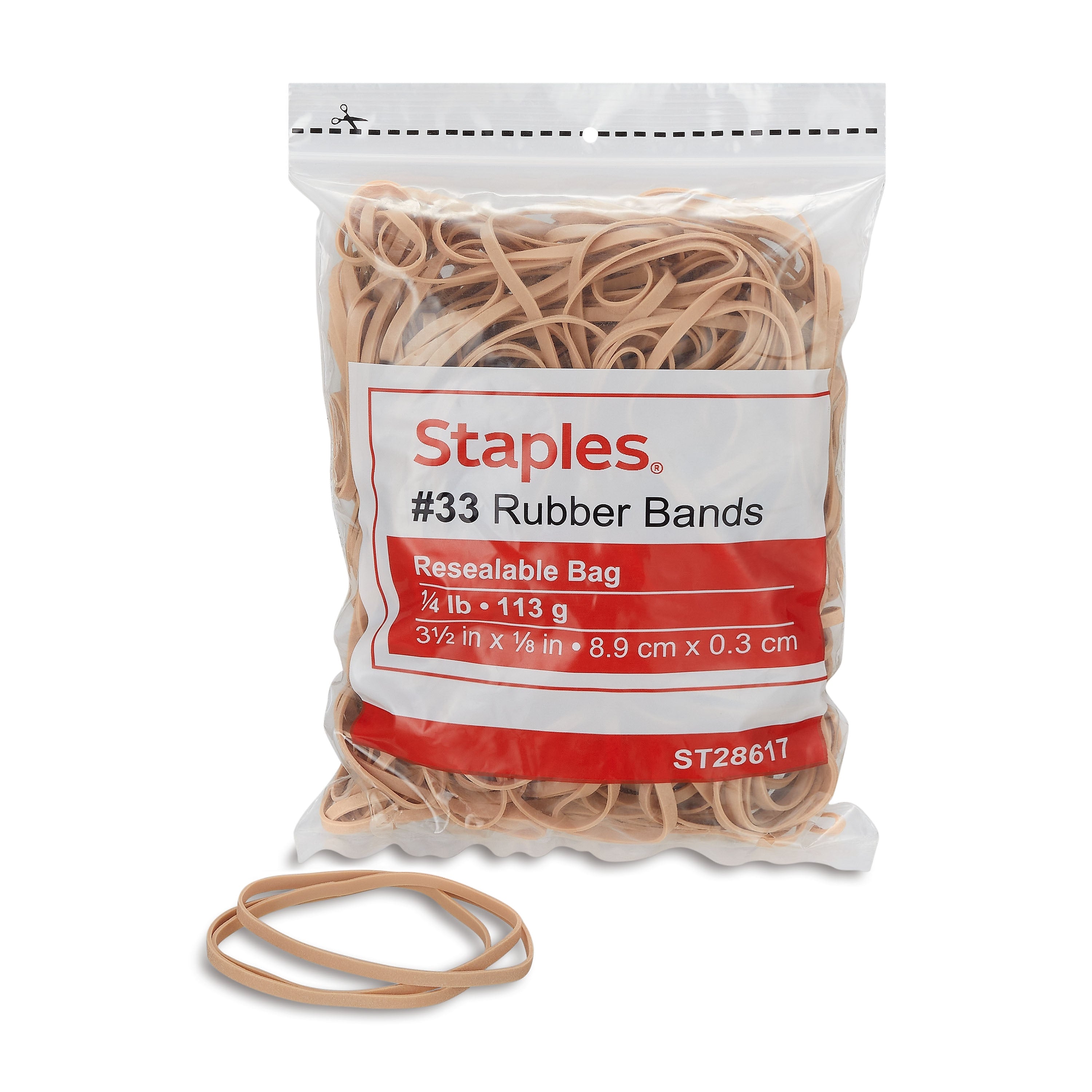 Staples Economy #33 Rubber Band, 3-1/2" x 1/8", 175/Pack (28617-CC)
