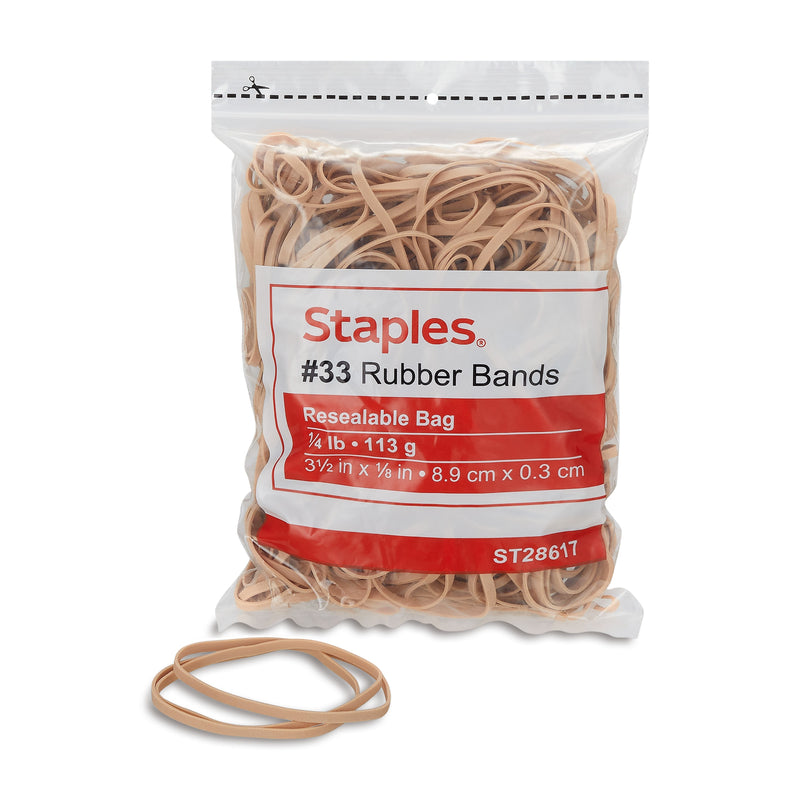 Staples Economy #33 Rubber Band, 3-1/2" x 1/8", 175/Pack (28617-CC)
