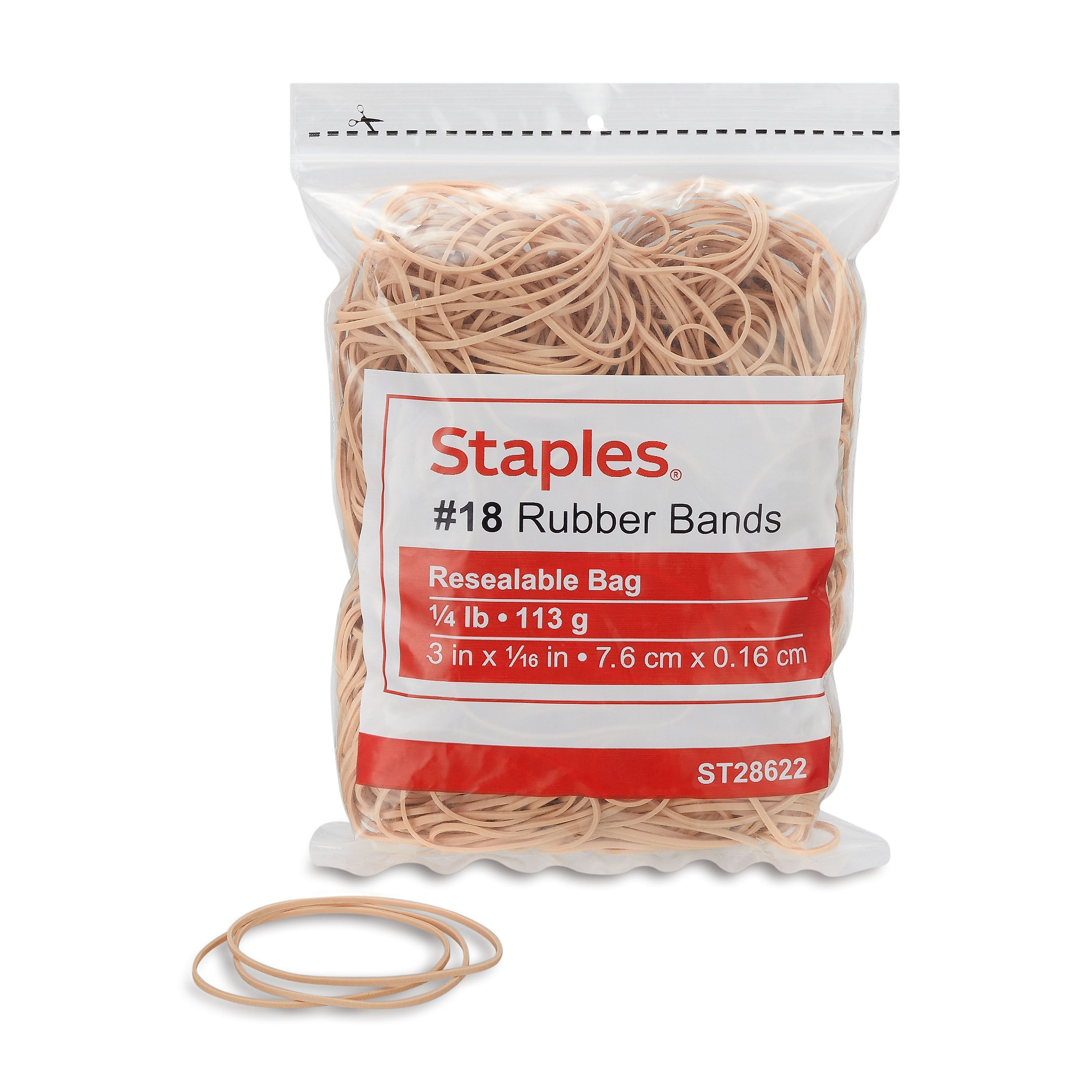 Staples Economy #18 Rubber Bands, 3" x 1/20", 460/Pack (28622-CC)