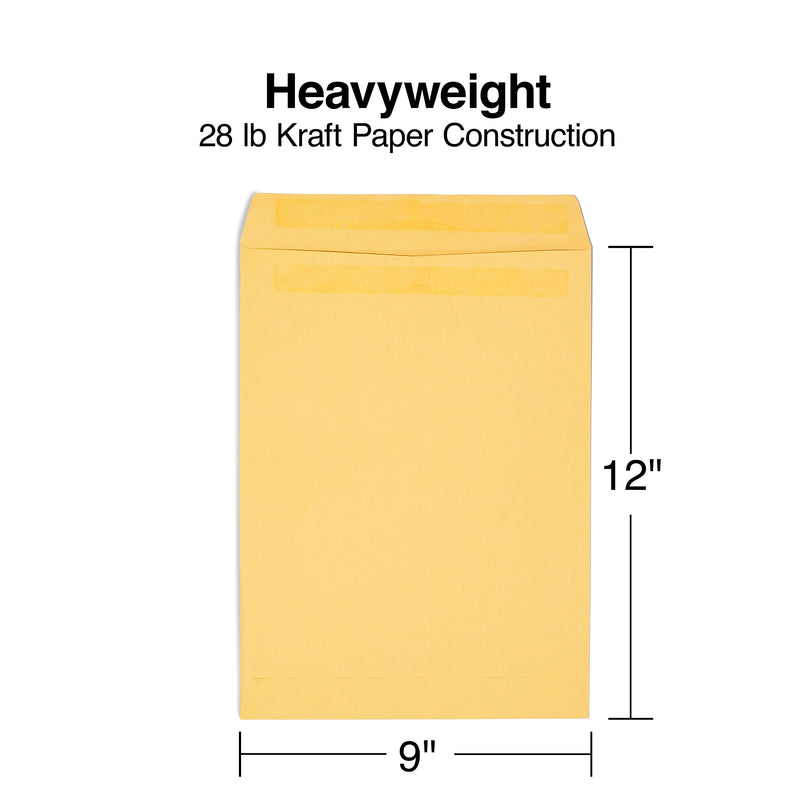 Staples Self Seal Kraft Catalog Envelopes, 9"L x 12"H, Brown, 250/Box (486931/14245)