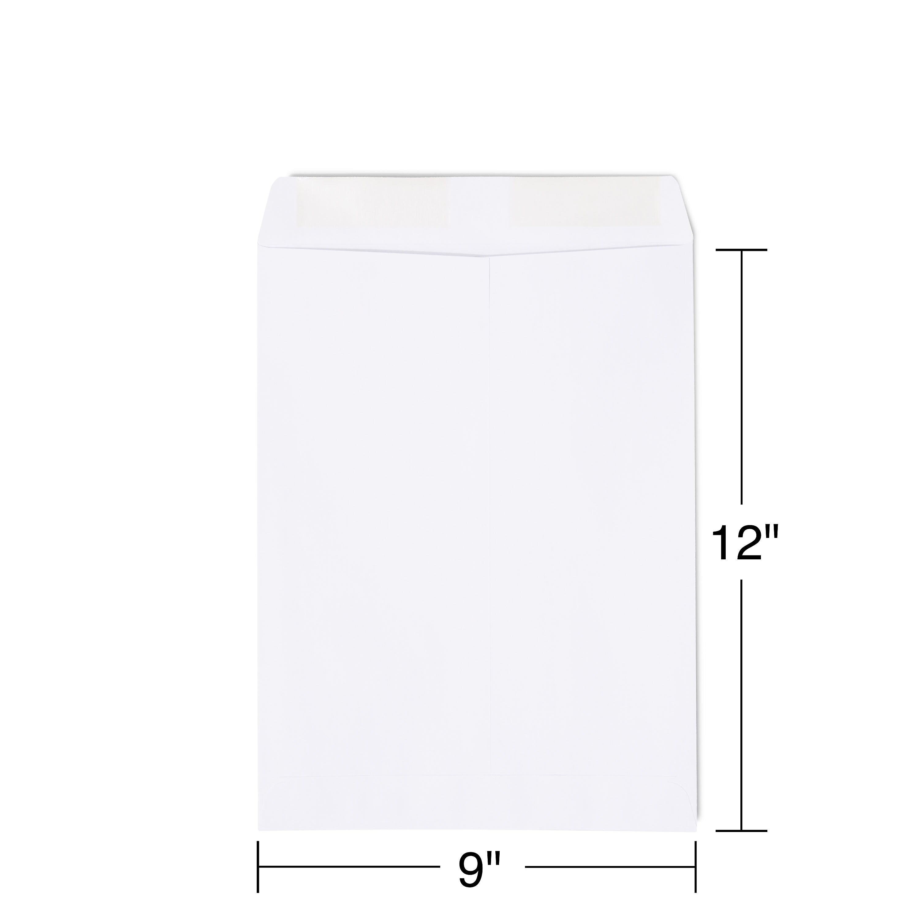 Staples Gummed Catalog Envelopes, 9"L x 12"H, White, 250/Box (486949R)